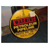 Metal Petroleum Warning Sign