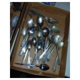 Flat Full Of Silverplate Utensils