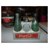 Vintage/Retro Metal Coca-Cola Crate W/ 3 Bottles