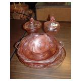 Large Lot Of Pink Depression Glass