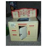 Retro Red & White Wolverine Tin Litho Toy Sink