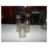 (3) Antique Glass Dairy Bottles