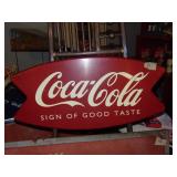 Metal Coca-Cola Fishtale Sign