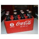 Retro Plastic 8 Pk Coca Cola Crate W/Bottles