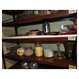 (2) Shelves Full Of Misc. Glassware & Misc. Decor