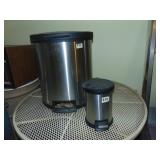 (2) Metal Trash Cans