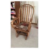 Solid Oak Glider Rocker