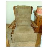 Vintage Oak Frame La-Z-Boy Rocker/Recliner