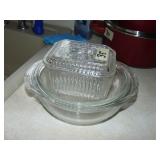 Glass Pyrex Casserole & Vintage Ref. Dish W/Lid