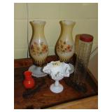 Lot Of Misc. Glassware & Vintage Lamps