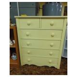 (6) Drawer Vintage Yellow Painted Dresser