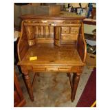 Small Oak Roll Top Secretary Desk
