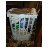 Hamper Full Of Scarves, Curtains, Throws, Plus