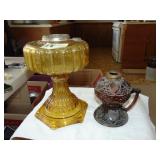 Corinthian Amber Lamp Base & Mini Dark Amber Base