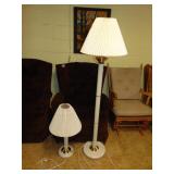 Matching Pair White & Gold Lamps