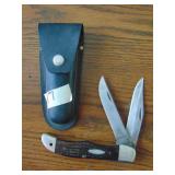 Vintage Case XX Double Blade Pocket Knife W/Sheath