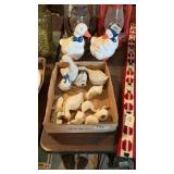 Large Lot Of Ceramic Geese Figurines