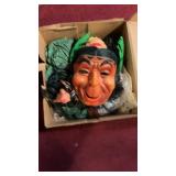 Box Of Vintage Halloween Masks & Costumes Plus