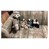Lot Of Plush & Folk Art Cow Decor