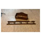 Primitive Candle Box & Ornate Hook Coat Rack