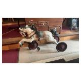 Antique Cast Metal Hand Painted Velocipede