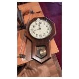 Seth Thomas Wall Clock & Vintage Glass Towel Bar