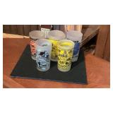 (5) Vintage Frosted Souvenir Glasses