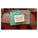 (2) Vintage Red Cross First Aid Books & Retro Kit