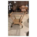 Mid Mod Type Glass Tray Tea Cart