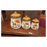 Set Of Mod Style Merry Mushroom Cannisters