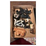 Flat Full Of Folk Art Farm Animal Figurines