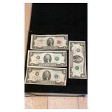 (4) $2 Bills, One Note is Red Seal