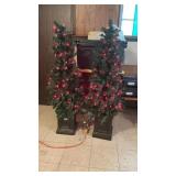 (2) Pre-Lit 4.5 Ft. Potted Christmas Trees