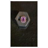 Gold & Amethyst Ring, marked 14k, tested 14k