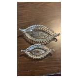 (2) American Fostoria Boat Shaped Candy Dishes