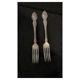 (2) Wallace Sterling Dinner Forks-Violet Pattern