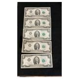 (5) $2 Dollar Notes
