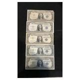 (5) $1 Silver Certificates