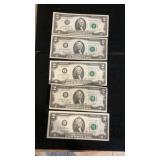 (5) $2 Bills