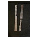 (2) Wallace Sterling Knives-Violet Pattern