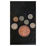 Misc. Coin Lot incl Silver Quarter & War Pennies