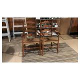 (2) Tell City Rush Seat Captains Chairs