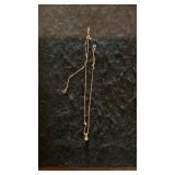 Diamond Necklace on 14 Kt Chain, tested 14kt