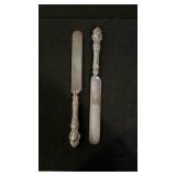 (2) Wallace Sterling Knives-Violet Pattern