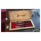 Mid Century Modern Danish Carving Set In Org. Box