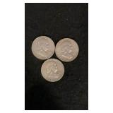 (3) Benjamin Franklin Half Dollar