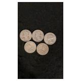 (5) Silver Washinton Quarters