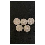 (5) Silver Washington Quarters