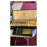 Vintage Sheffield Carving Set W/Bakelite? Handles