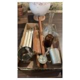 Flat Of Misc. Primitives & Pewter Decor